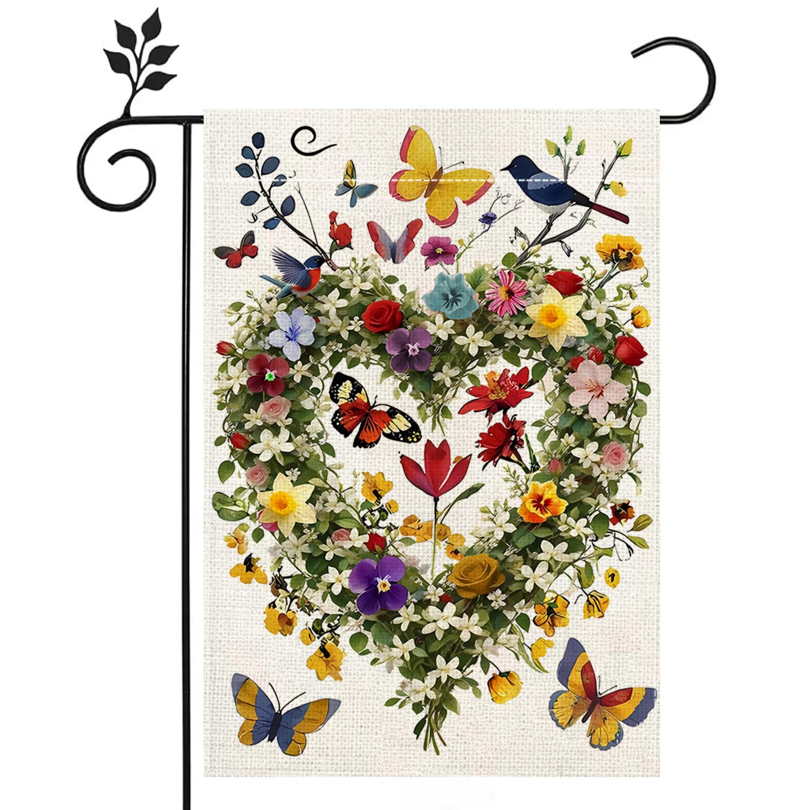Spring Summer Birds Flowers Butterflies Garden Flag 12x18 Inch Yard Decor gallery