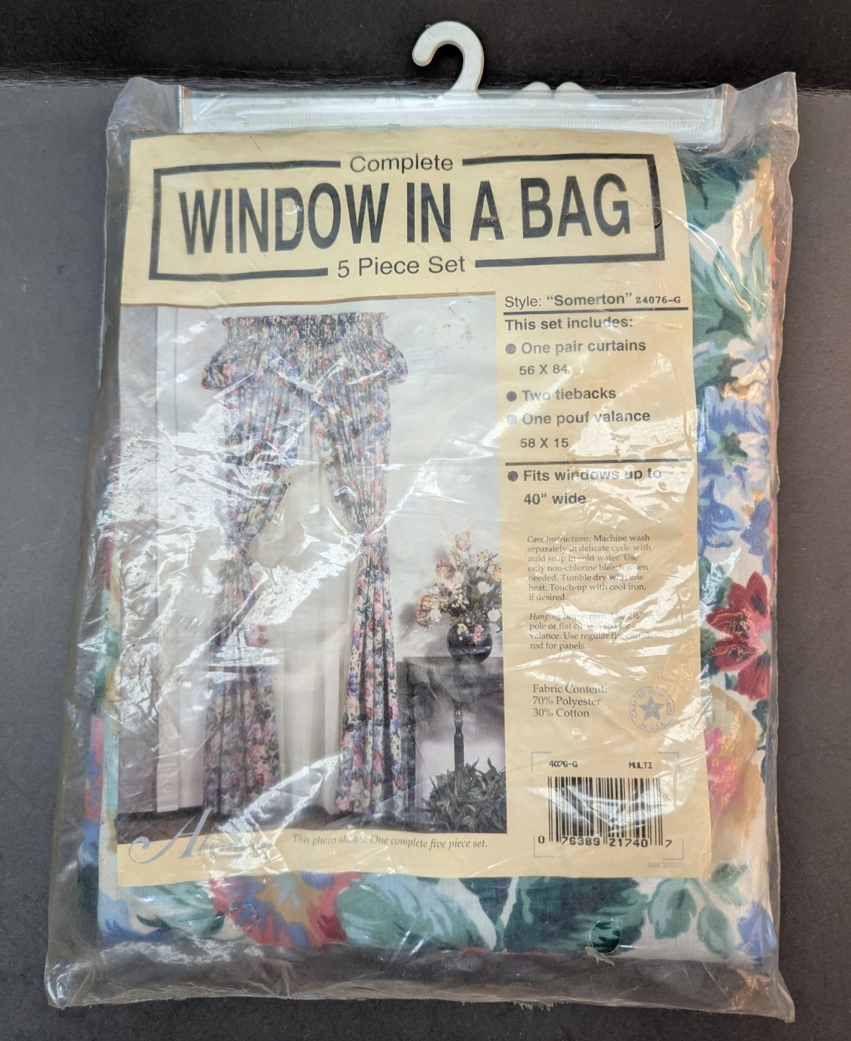Window In A Bag Somerton 5 Piece Set Curtains 56 x 84 Tiebacks Pouf Valance gallery