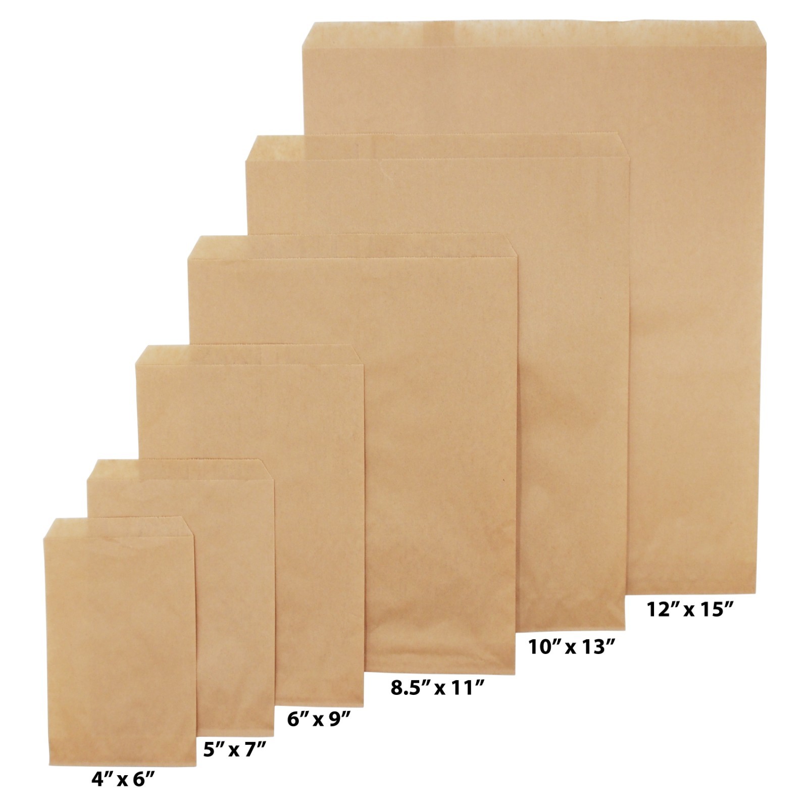 CuteBox White/Kraft Flat Paper Gift Bags 100pcs gallery