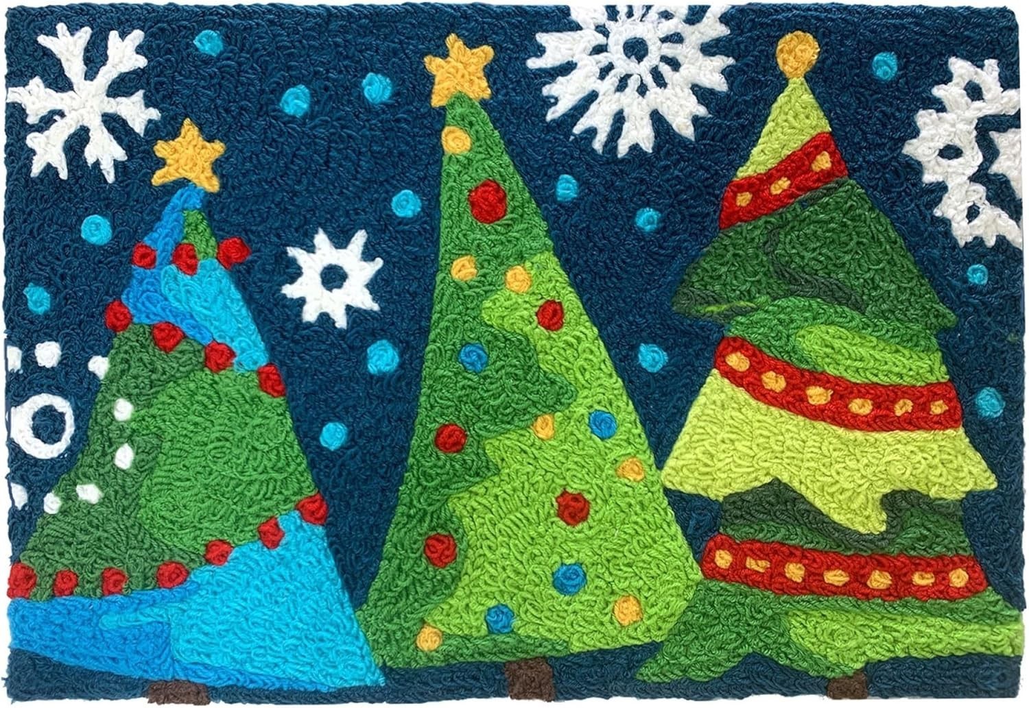 Jellybean Holiday Trees At Night Accent Rug 20x30 Washable Indoor Outdoor gallery