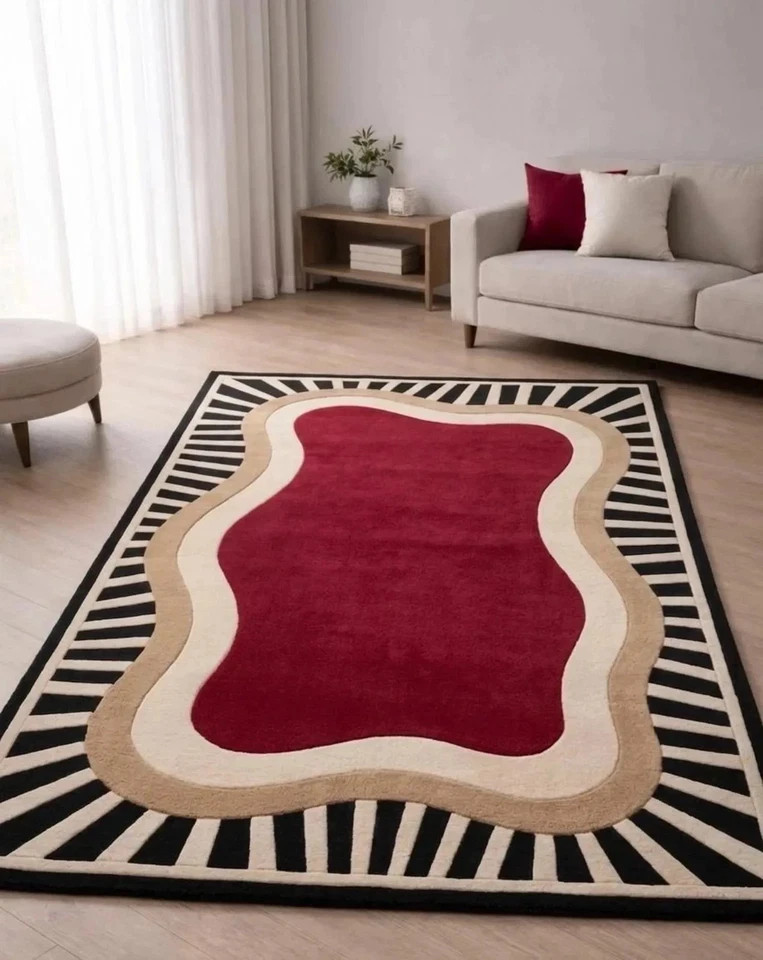 Hand tufted Modern Rug Handmade Design multicolour for Bed Room gallery