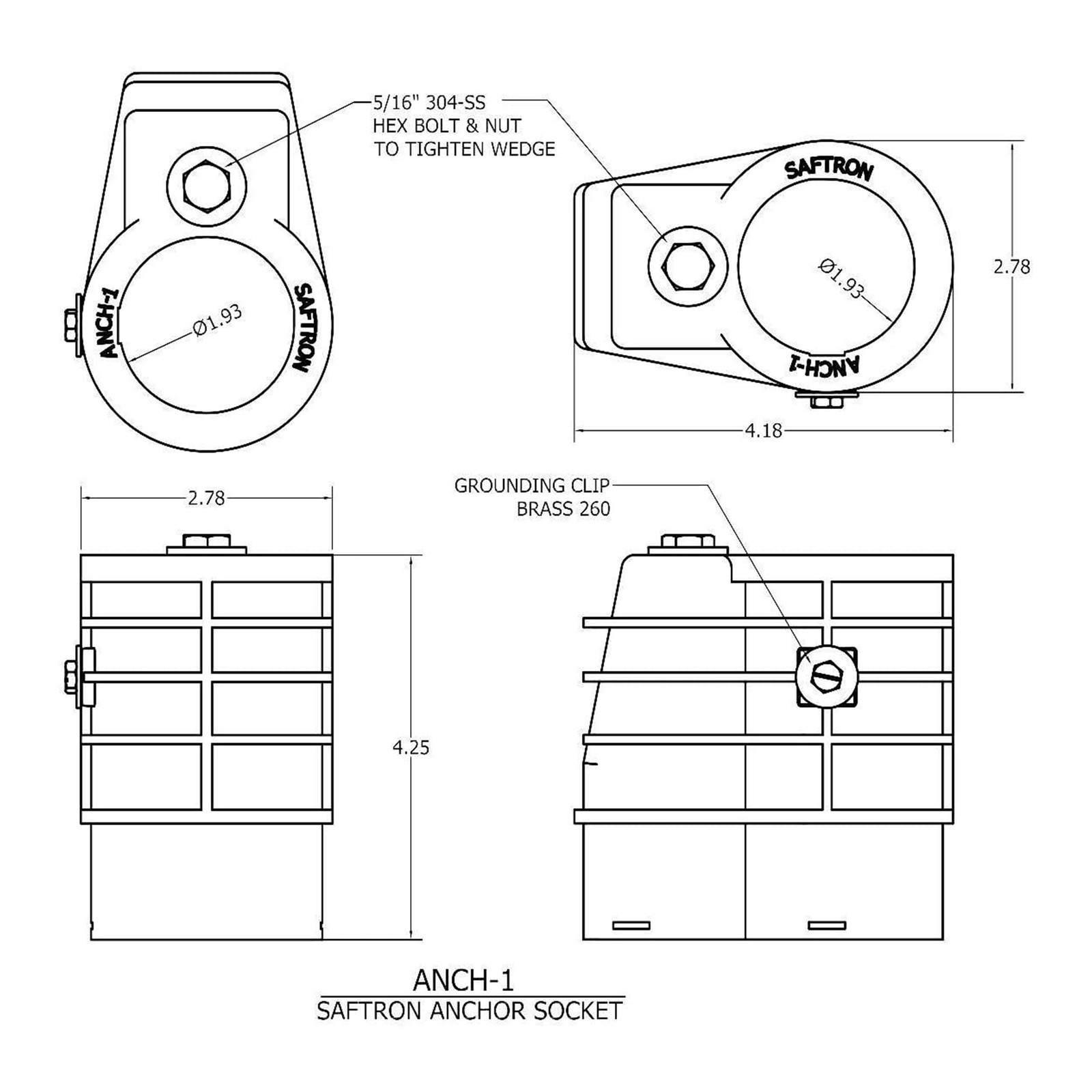 Saftron In Ground Swimming Pool & Spa Handrail Ladder Anchor Socket (Open Box) gallery