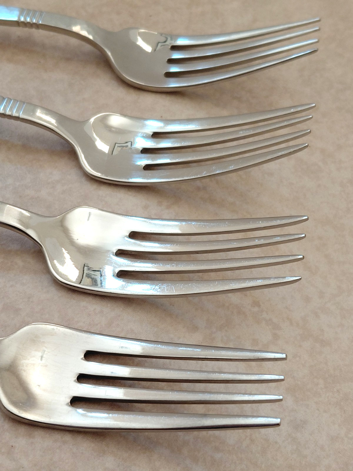 Gorham Baluster X4 Dinner Forks 8" Hammered Glossy Stainless 18/8 Silverware gallery