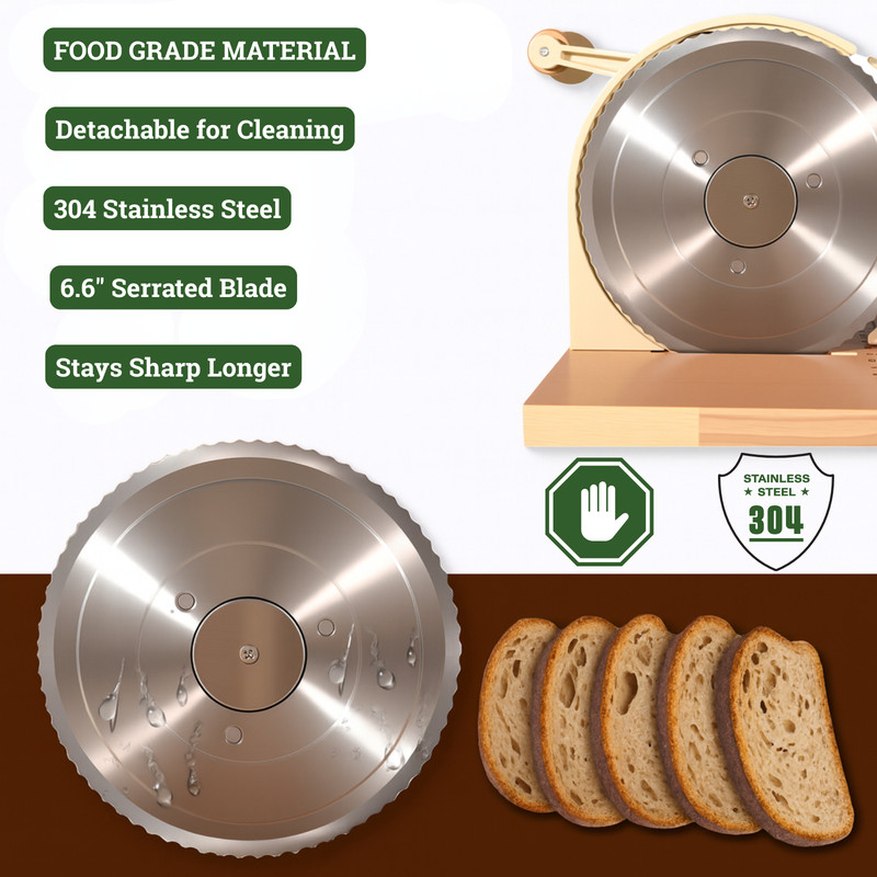 Bread Slicer for Homemade Bread & Sourdough Rounds – Manual Bread Cutter gallery