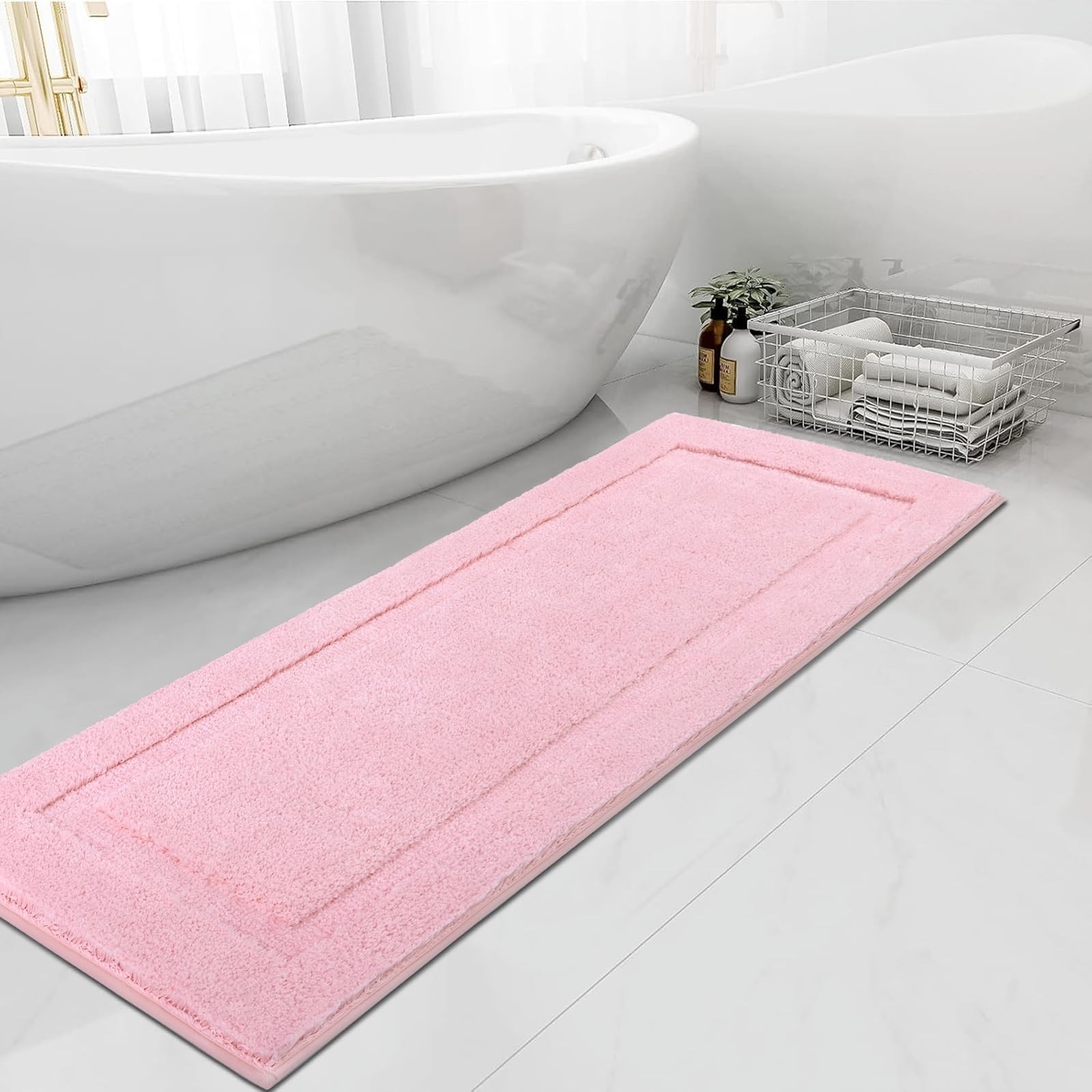 Super Soft Bathroom Rugs 24"x60" Long Bath Mats Runner Non Slip Washable Abso... gallery
