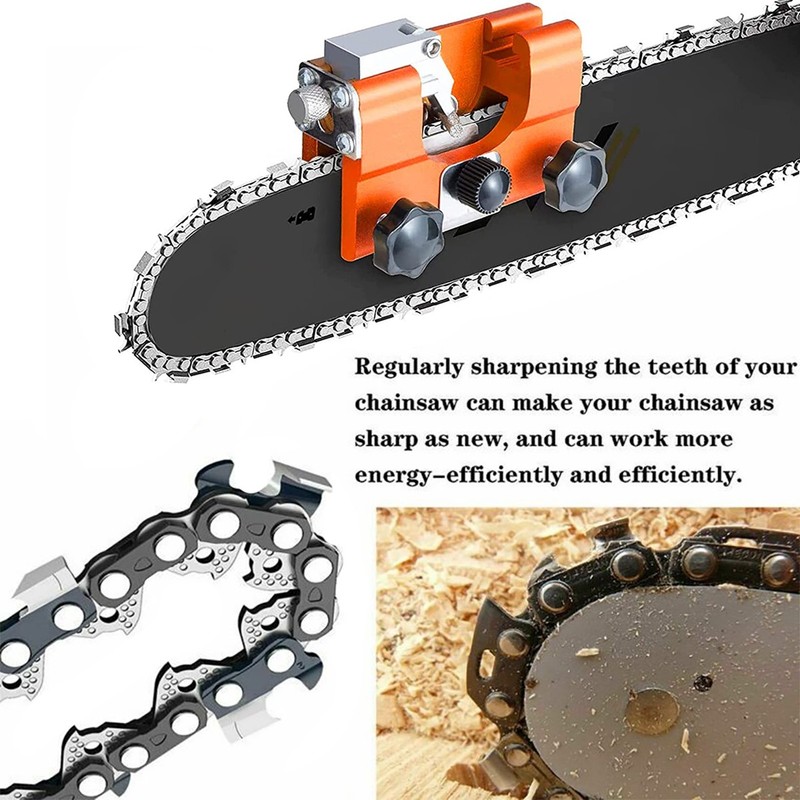Chainsaw Chain Sharpening Jig Portable Hand Crank Sharpener Tool Set US gallery