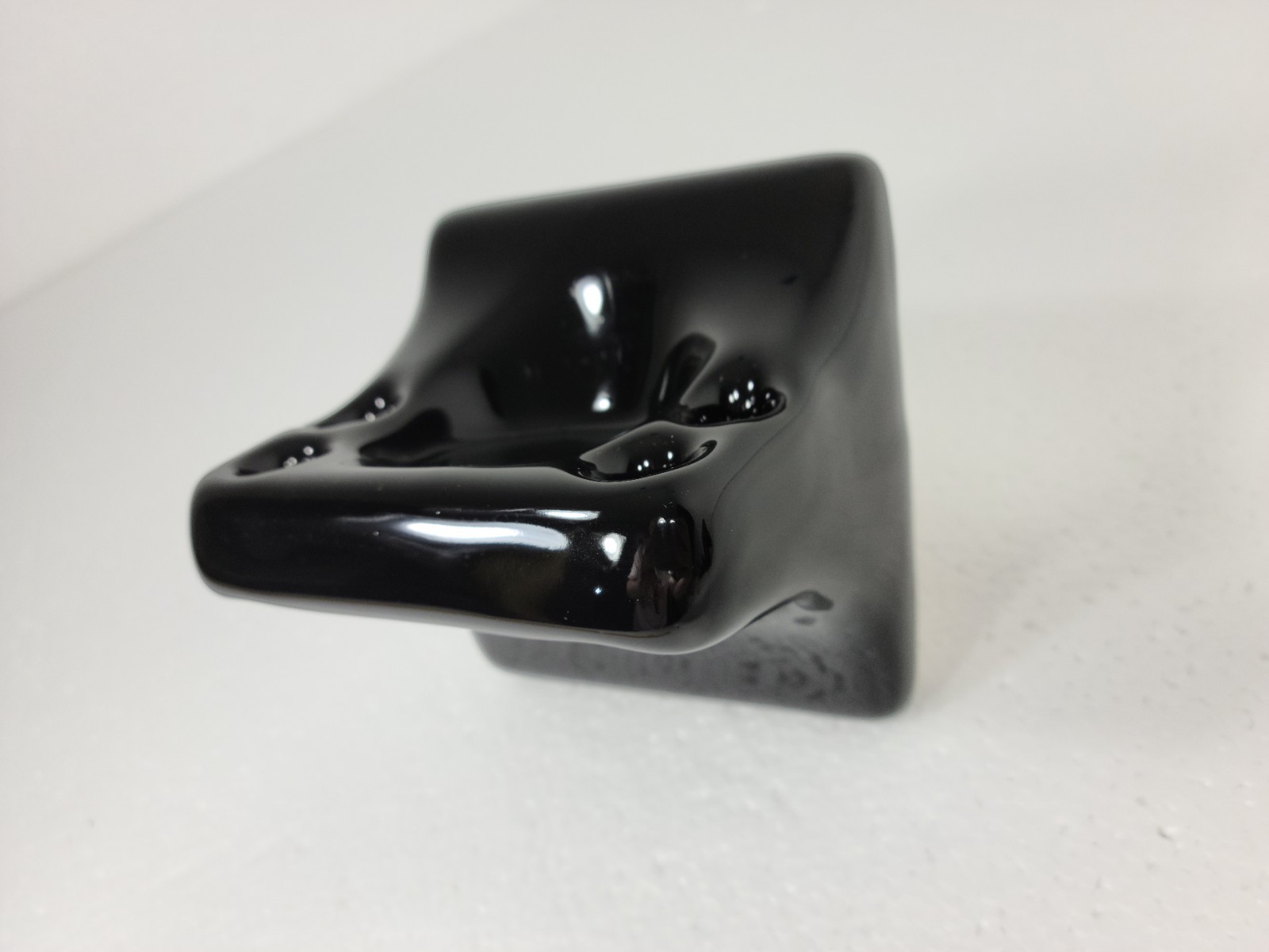 Vintage Black Ceramic Tile Toothbrush Holder Tumbler Cup Tray Mid Century Modern gallery