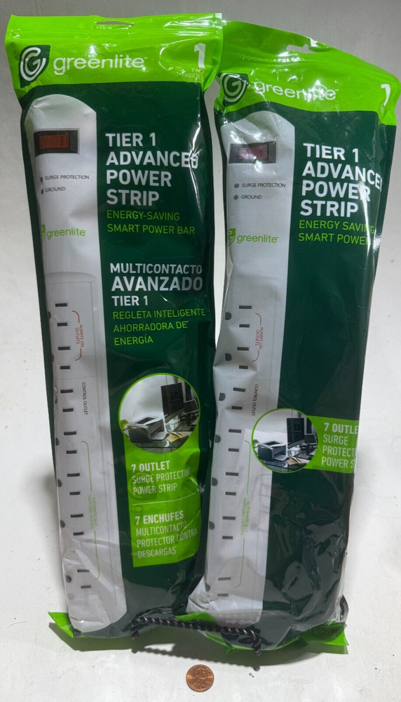 2X Greenlite Tier 1 Advanced 7 Outlet Surge Protecting Power Strips