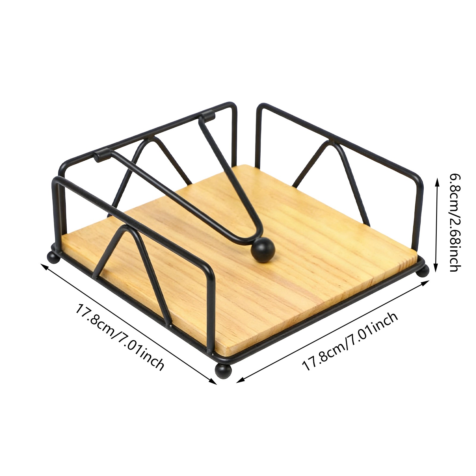 Square Napkin Holder, Table Napkin Dispenser with Weighted Arm 17.8*17.8*6.8cm gallery