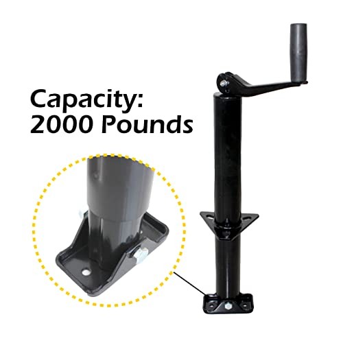 70159 14" Lift Trailer Jack with Top Wind - 2000 lbs. Capacity A-Frame Mount gallery