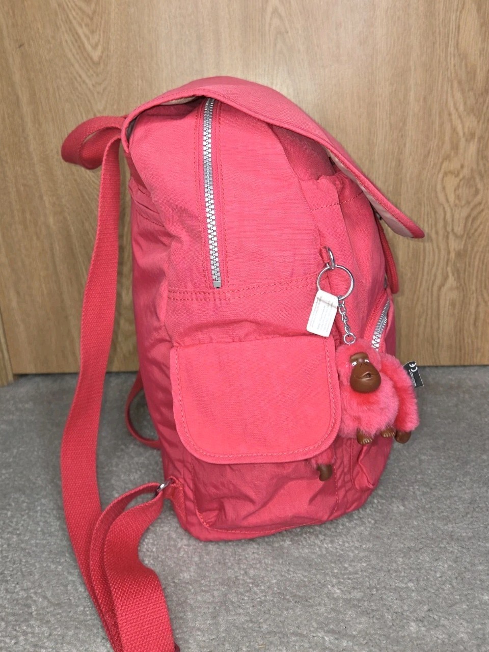 Kipling City Pack Resort Pink Backpack With Monkey Keychain 5