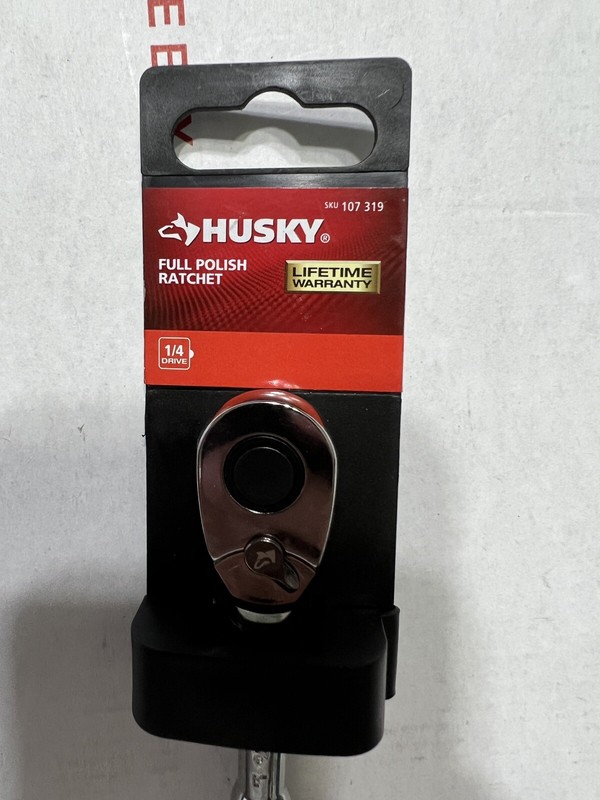 Husky Ratchet Low Profile Quick Release Tool 1/4 In Full Polish SHIPS FREE!! gallery