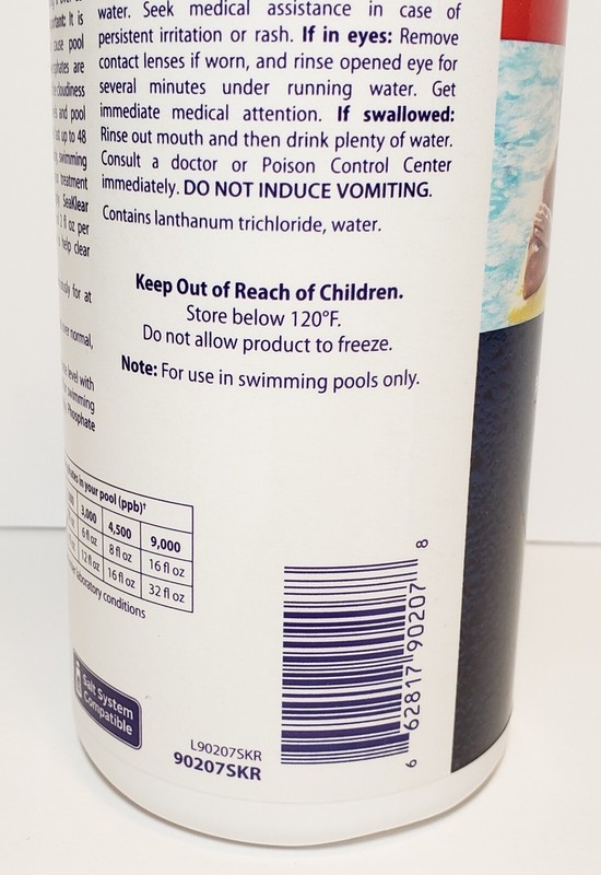 SeaKlear Phosphate Remover For Residential & Commercial Pools 90207SKR - 1 QUART gallery
