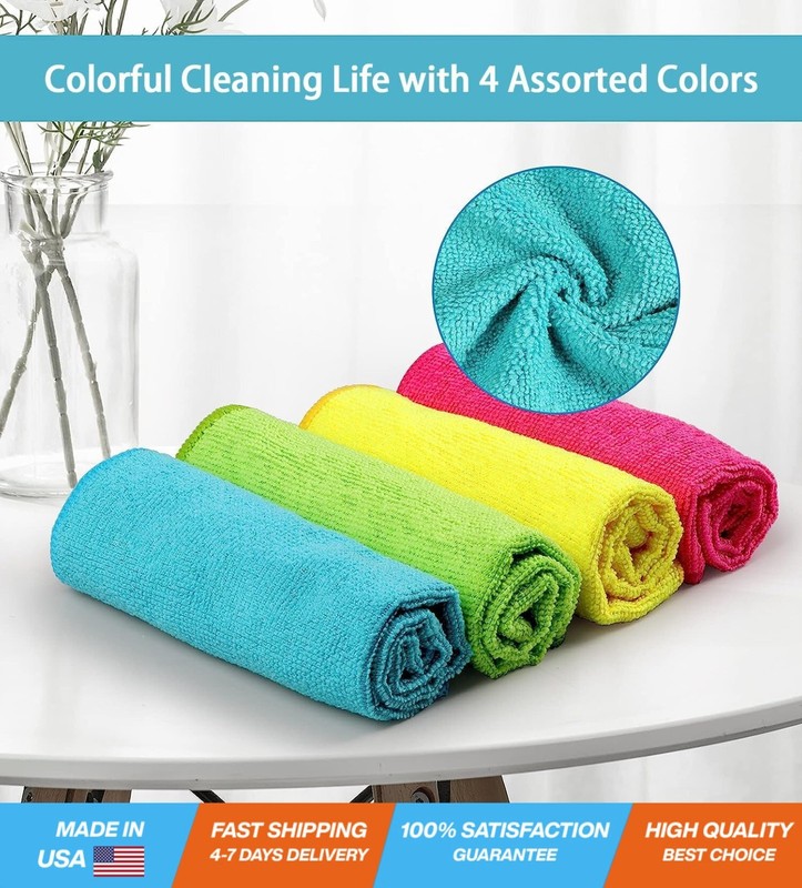 Microfiber Cleaning Cloth,12 Pack Cleaning Rags, Cleaning Towels with 4 Color... gallery