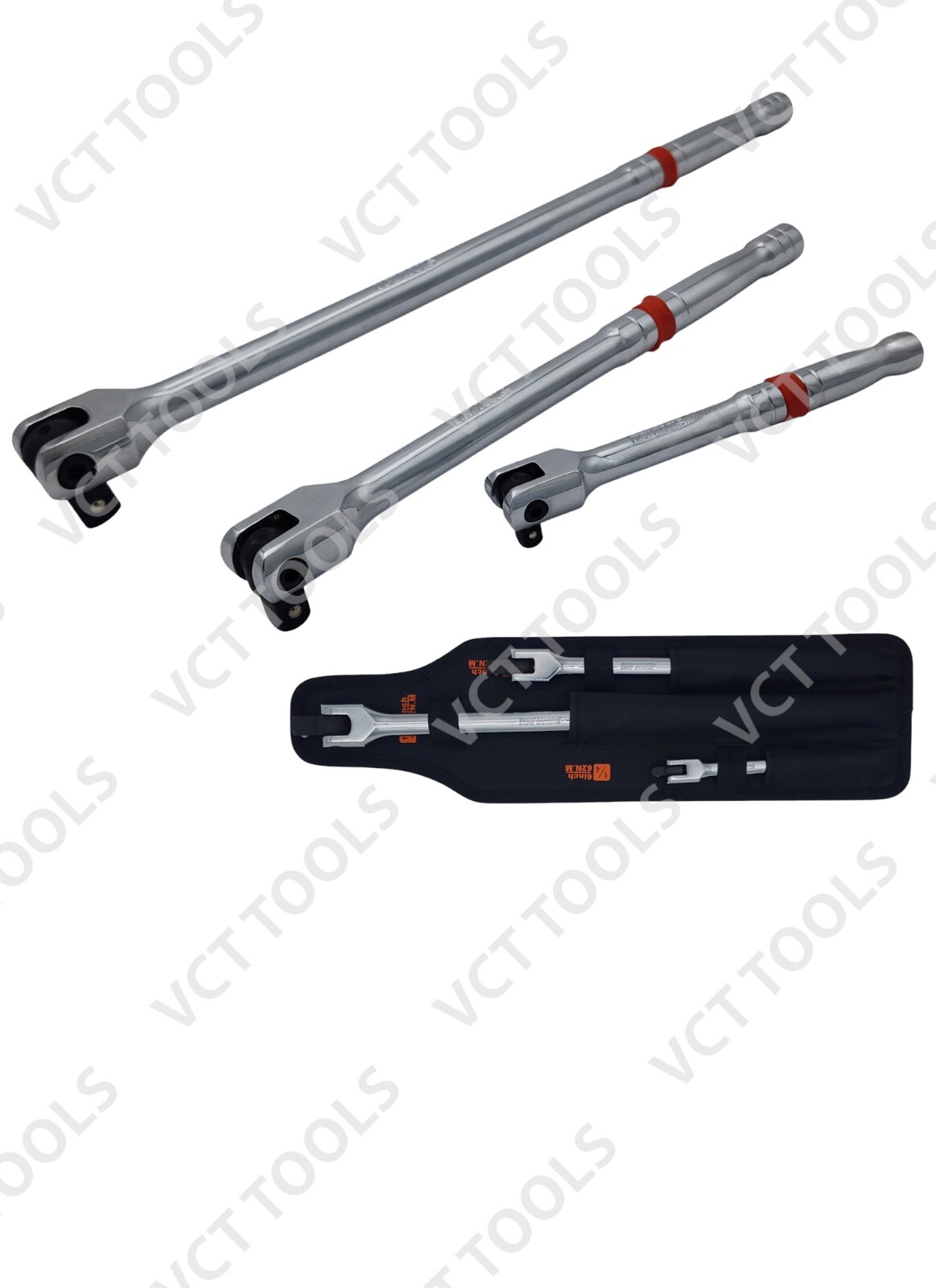 3pc Breaker Bar Set 1/4' 3/8'' 1/2'' Dr Breaker Bars 6" 10" 15" Length gallery
