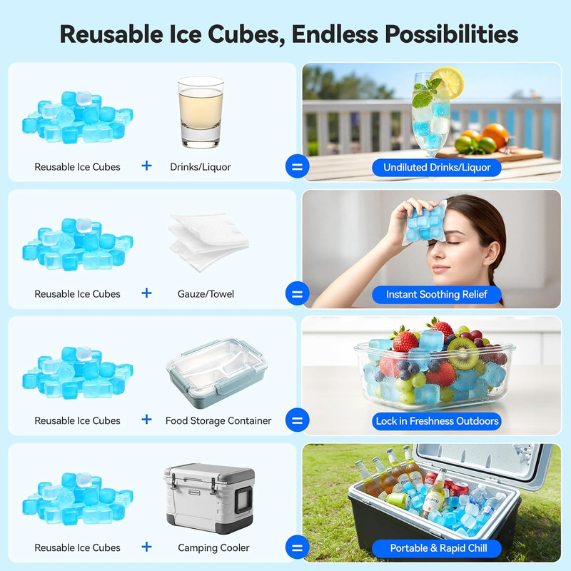 360 Pack Reusable Ice Cubes for Drinks, Bpa-Free Ice Packs for Lunch Boxes, Cool gallery