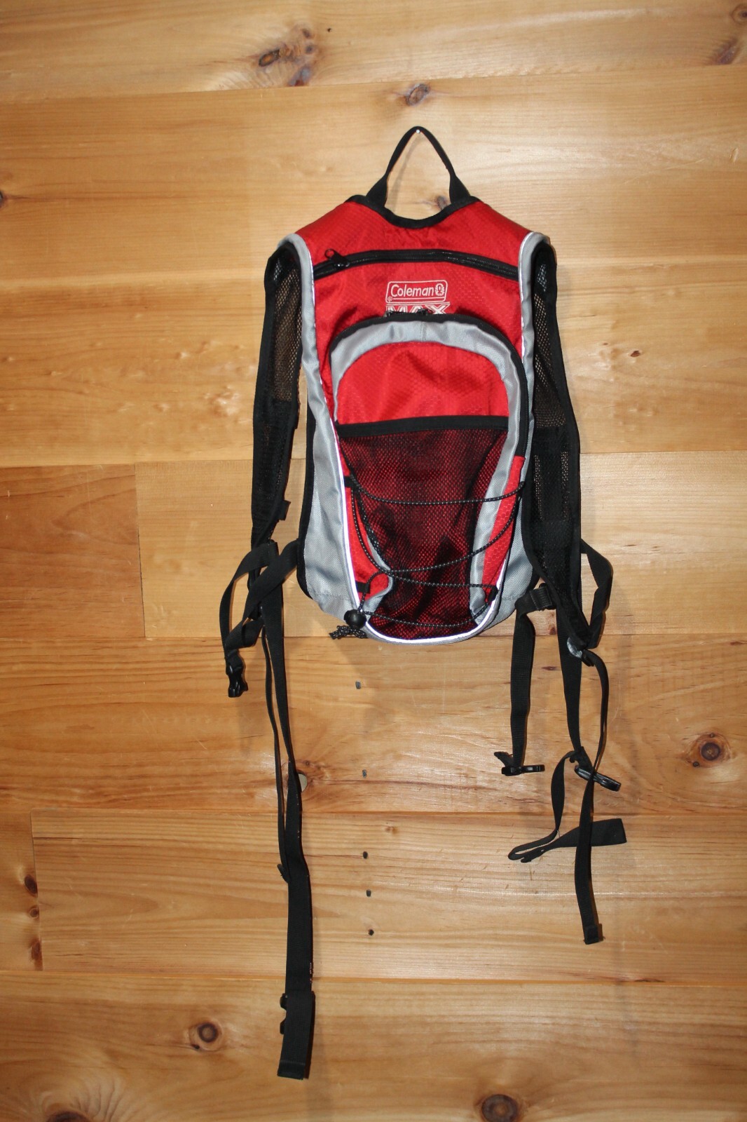 COLEMAN MAX HYDRATION RED BACKPACK WITH CHEST & WAIST CLIPS NO BLADDER