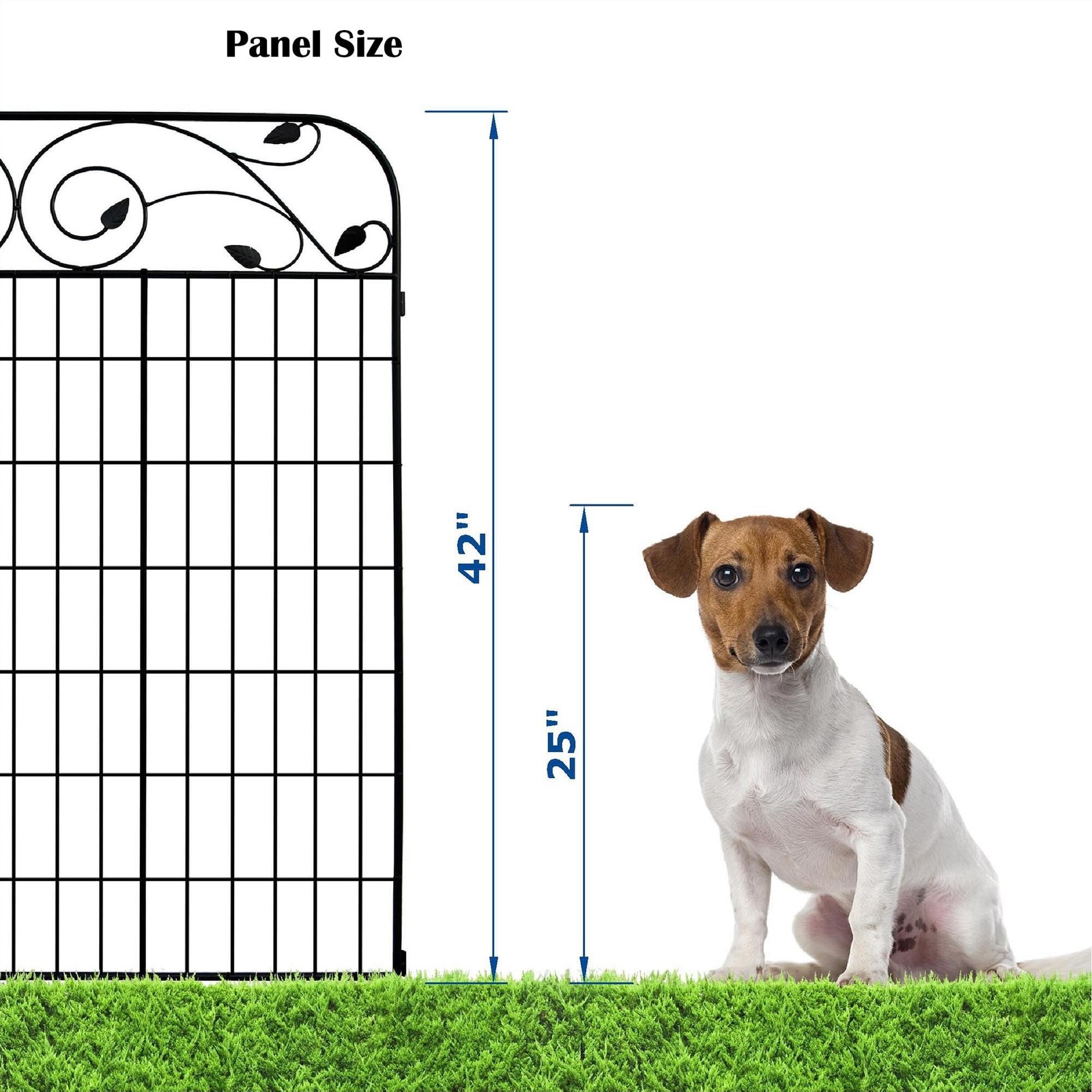 4 Pack 44" H 36" W (Linear Length 12 feet) Black Coated Heavy Duty Steel Deco... gallery
