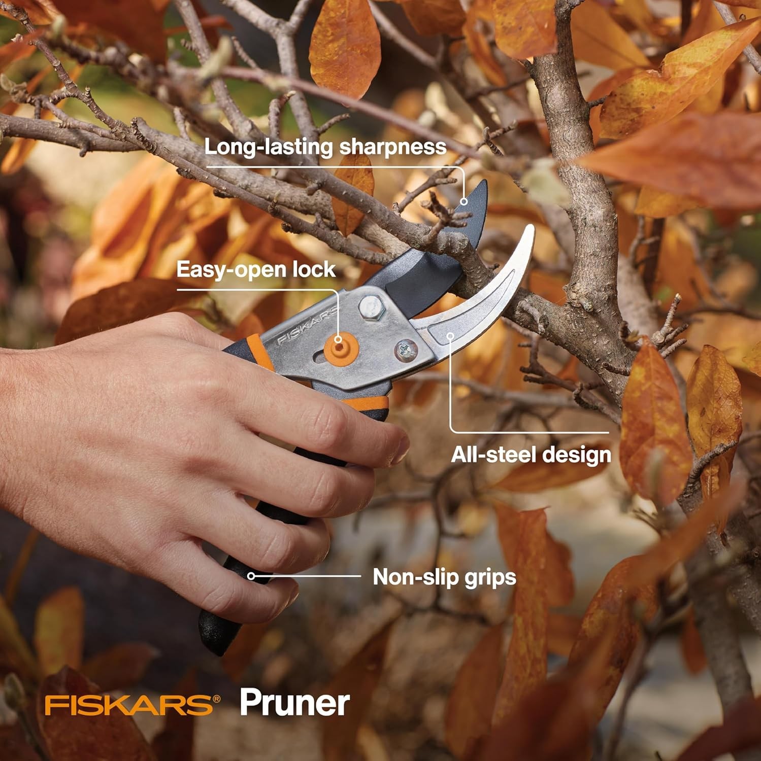 Fiskars Bypass Pruning Shears, 5/8-Inch Cut Capacity Garden Clippers, gallery