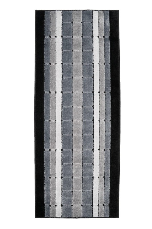 Custom Size Square Design Grey Washable Non Skid Runners 26"/30"/36" Wide Option gallery