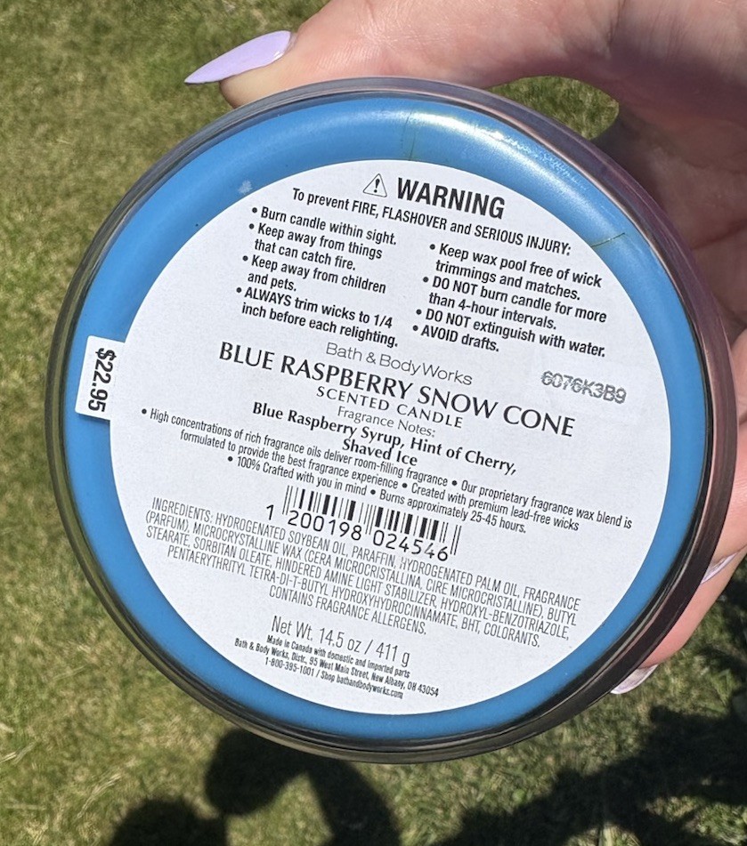 Bath & Body Works 2026 Blue Raspberry Snow Cone 3-Wick Candle New Packaging gallery