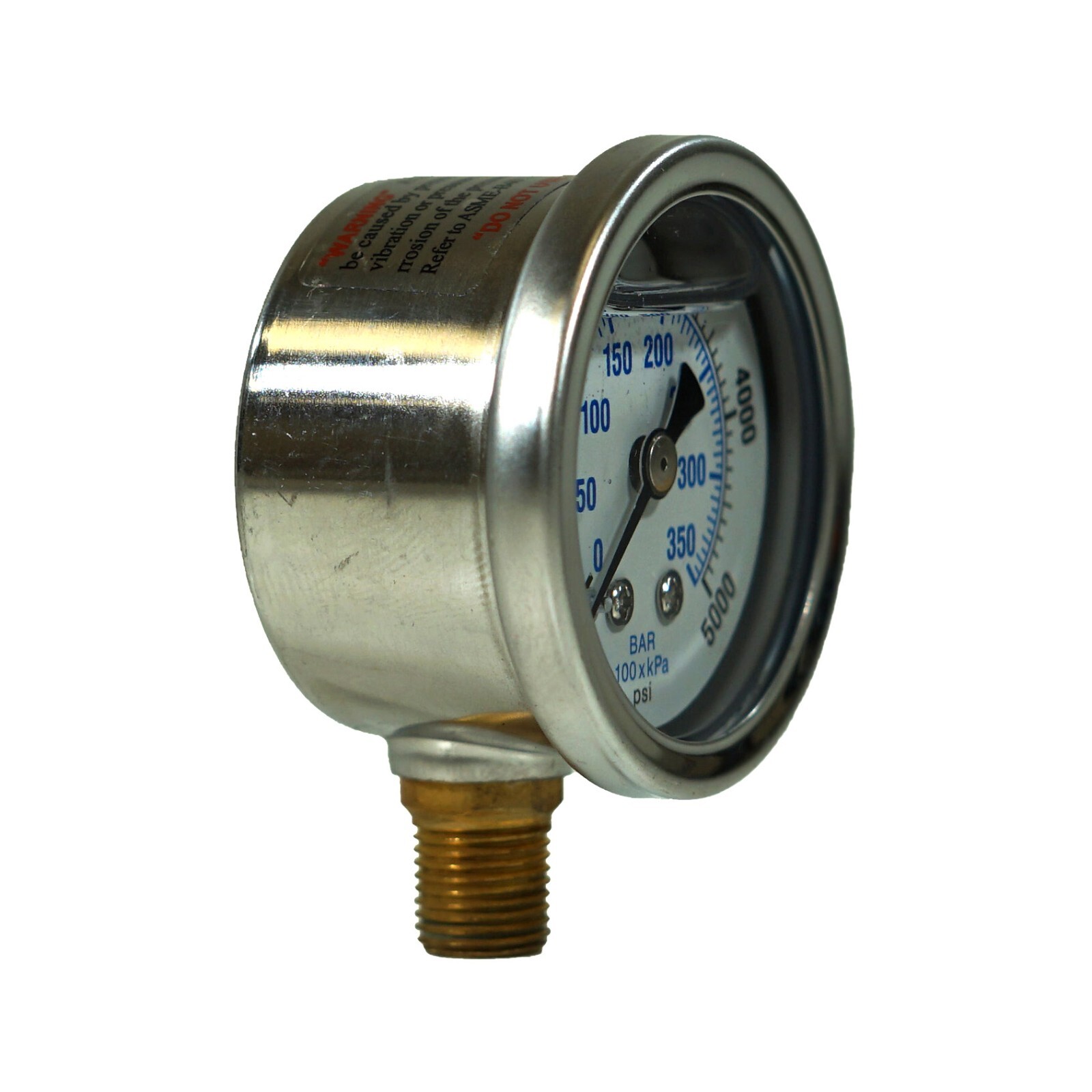 Liquid Filled Lower Mount Pressure Gauge with 1.5" Dial, 0-5000PSI, 1/8"Male NPT gallery