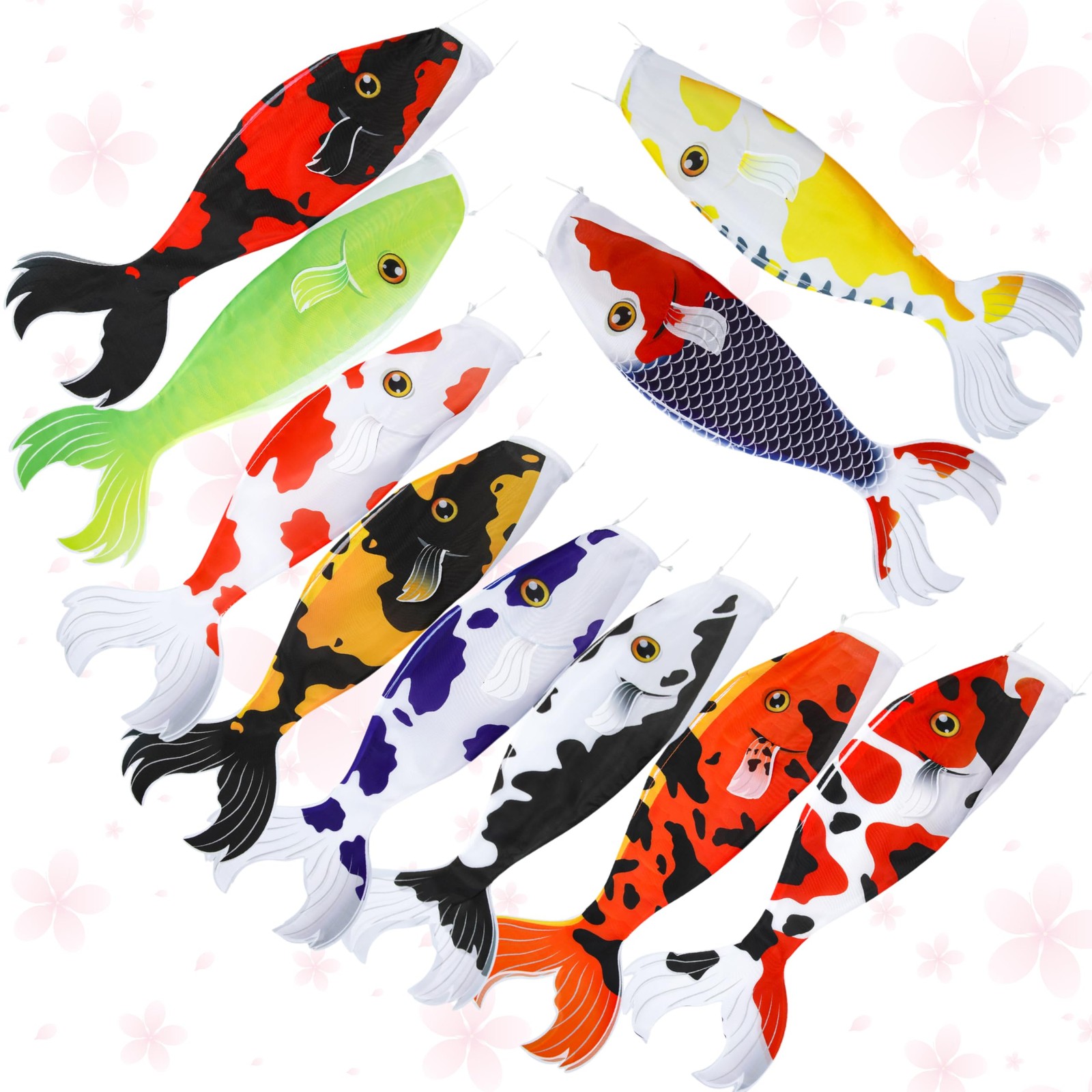 10 Pcs Japanese Carp Windsock Fish Flag Kite 15.7 Inch Japanese Hanging Winds... gallery