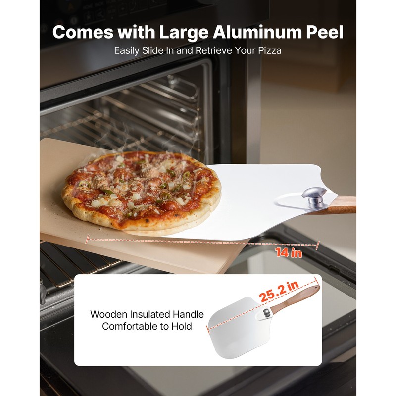 Uimoso Rectangular Cordierite Baking Stone, 20 x 14 in, Ideal for Pizza Making gallery