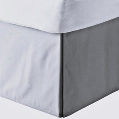 3 Sided Tailored Bed Skirt – Solid Silver 625 TC Egyptian Cotton – Open Corner