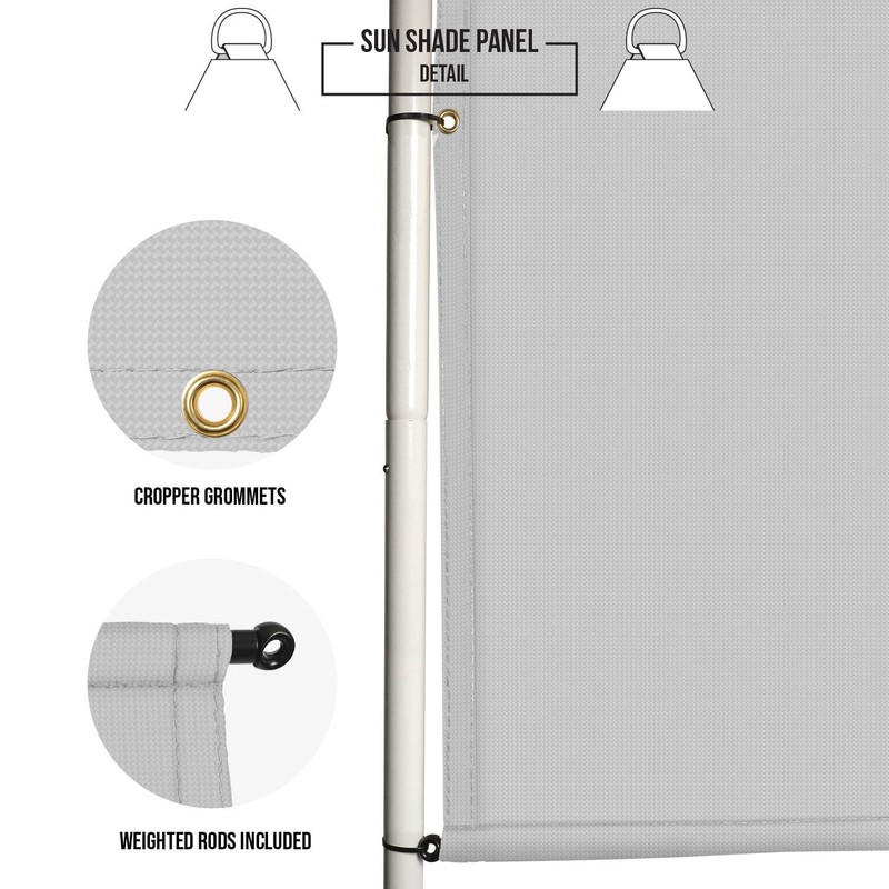 10-16ft Waterproof Replacement Pergola Shade Cover Panel w/ Rod Yard Garden Gray gallery