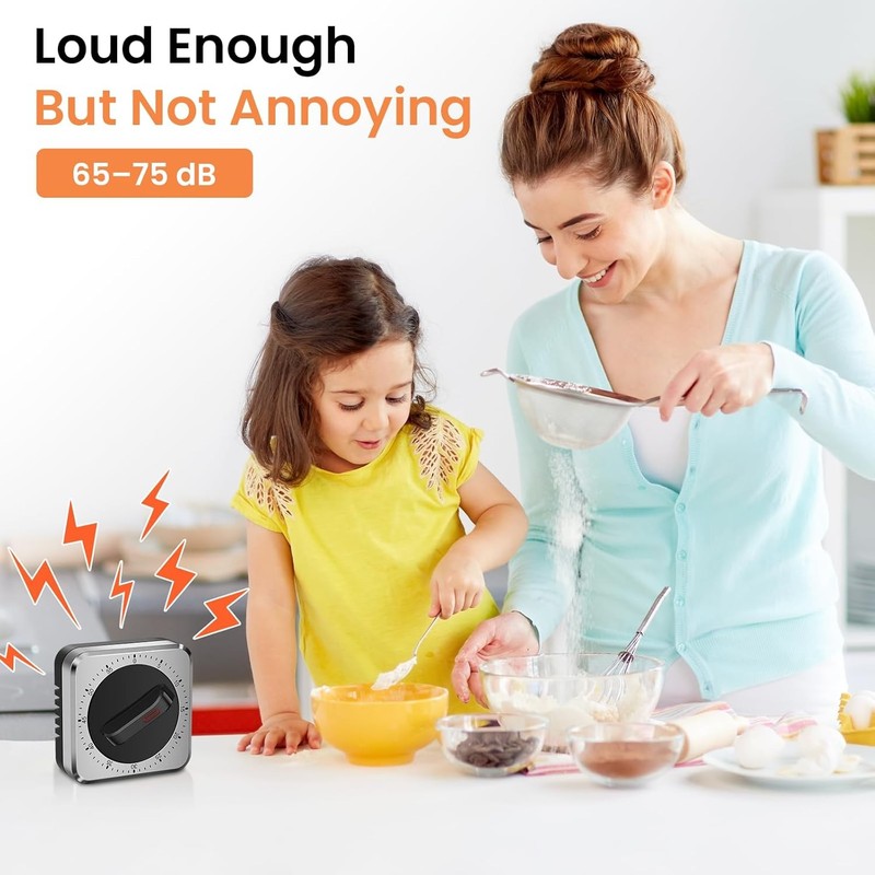 Mechanical Kitchen Timer with Magnet: Wind Up Cooking Timer Clock with Loud gallery