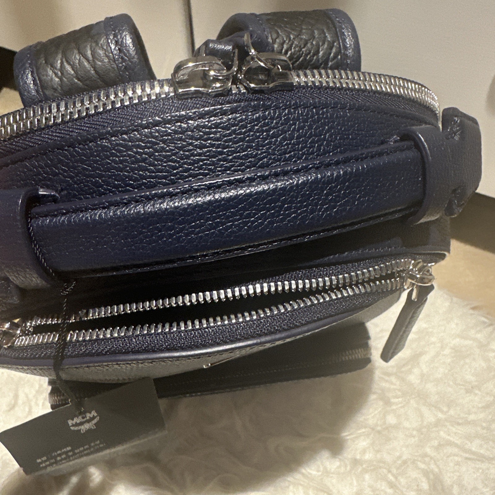 New MCM Backpack with Tag (Dark Blue Babe Leather) Authentic .Collection! 5