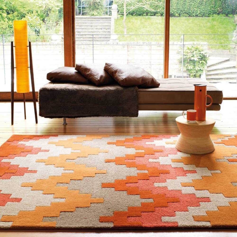 Modern Rug Hand Tufted Loop & Cut Pile New Zealand Wool Large Area Rug For Home