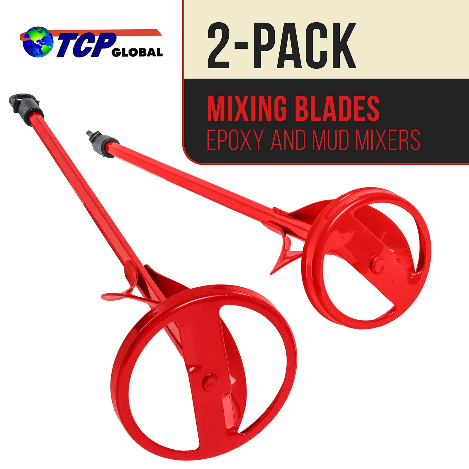 TCP Global Paint Mixer Attachment (Set of 2) - 15.5" & 14" Drill Paddle Mixer wi gallery
