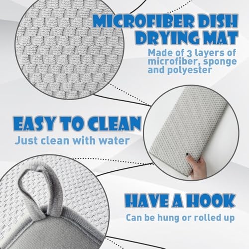 2 Pack Microfiber Dish Drying Mat,24 x 17 inch Super 2 PCS 24 x 17 inch gallery