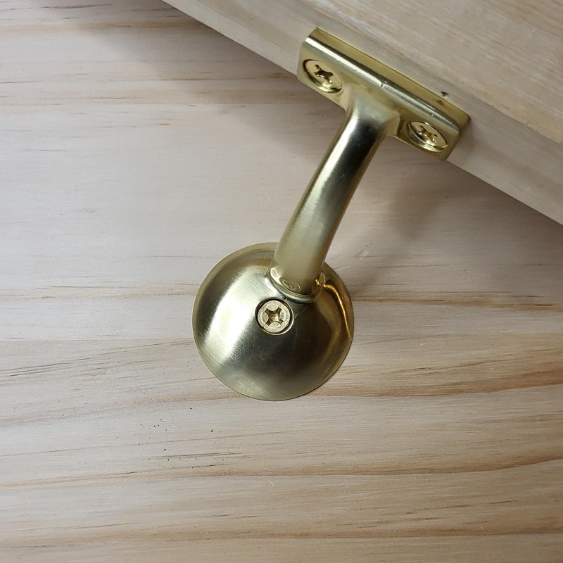 Handrail Bracket Round for Stairways with Mounting Screws - Set of 5 - (Brass... gallery