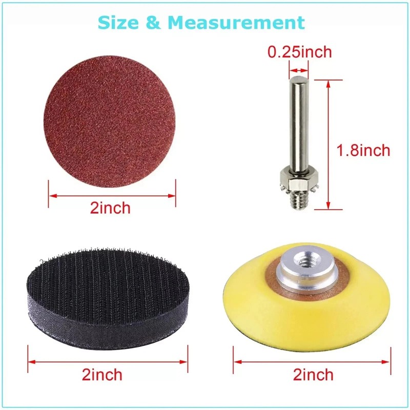 306PC 2 inch Sanding Discs Dry Hook Loop 80-3000 Grit for Drill Die Grinder US gallery