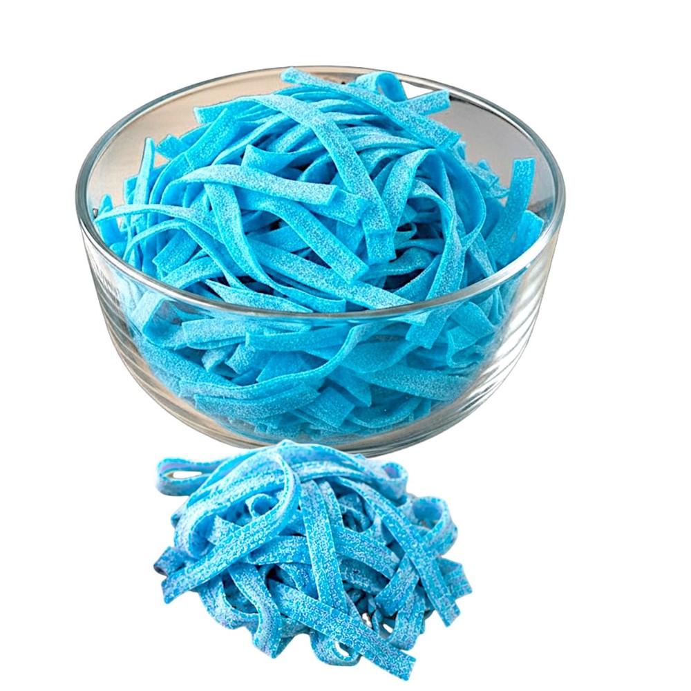 9" Blue Raspberry Sour Belts | 32 oz (2 LB) Gelatin-Free - Bulk Candy