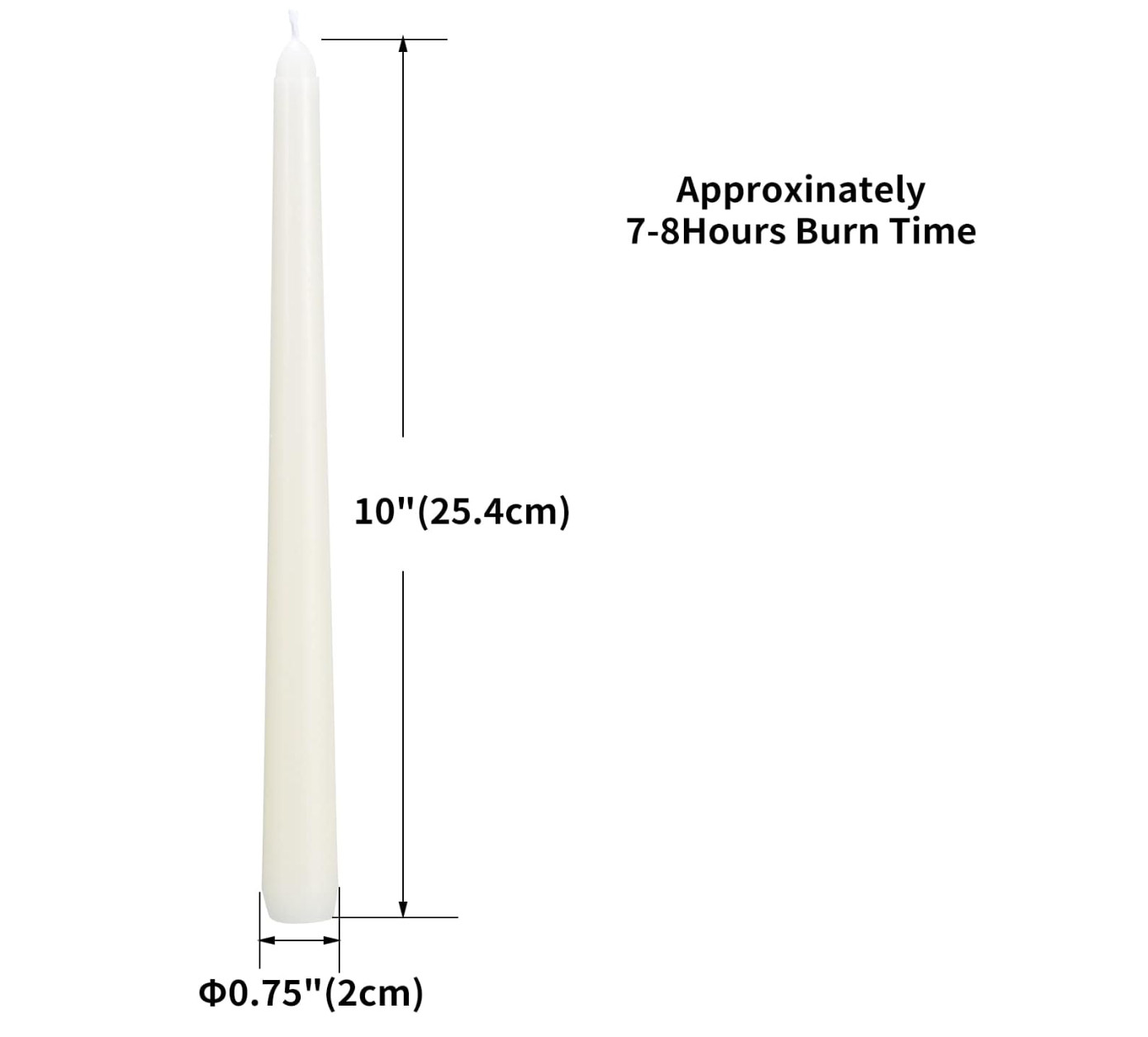 30 Pack Ivory Taper Candles Smokless Dripless Cotton Wicks gallery