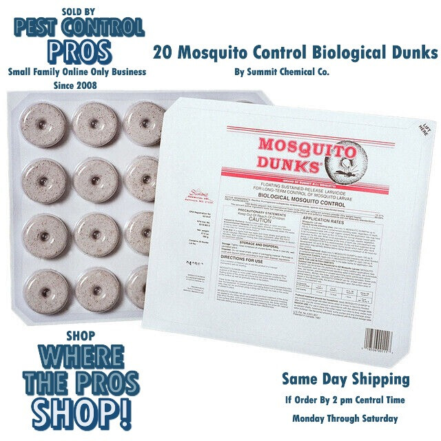 20 Summit BTI Mosquito Control Dunks Bactimous ~ Kill Mosquitoes & Larvae gallery