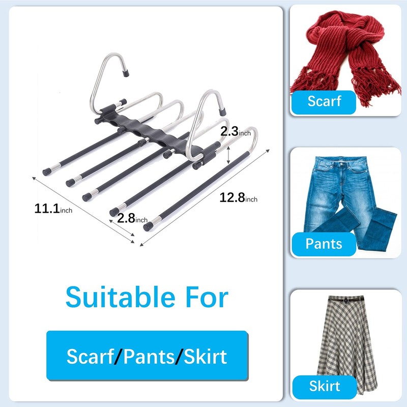 Magic Pants Hangers Space Saving - 2 Pack for Closet Multiple Layers gallery