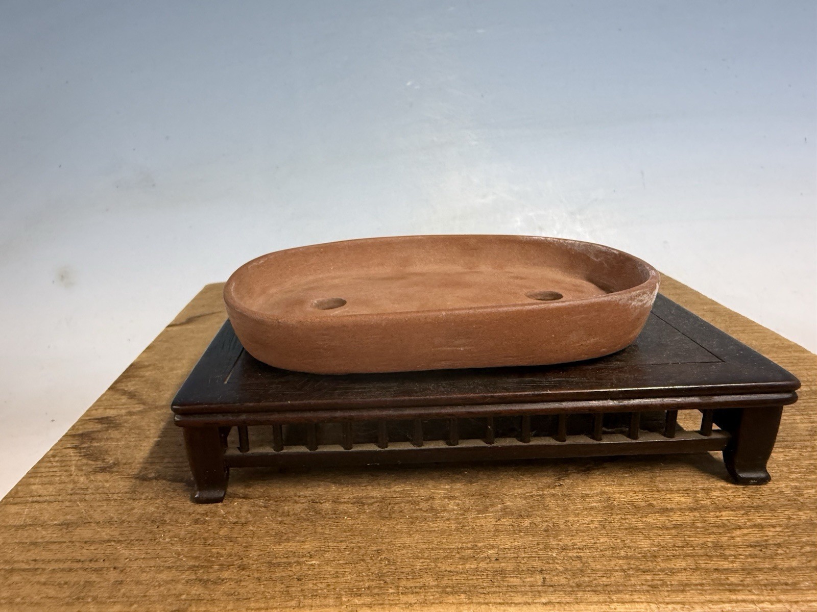 Japanese Unknown Maker Shohin Bonsai Tree Pot 5” Unglazed gallery