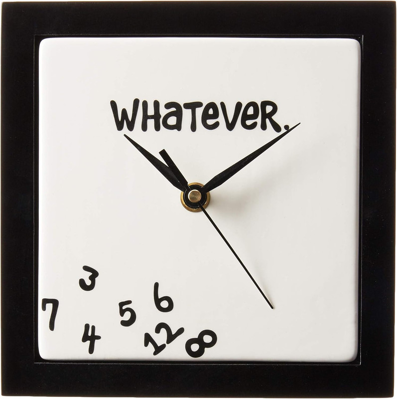 Enesco Whatever. Scrambled Numbers Always Late 7.5 X 7.5 Inch Square Hanging Wal gallery