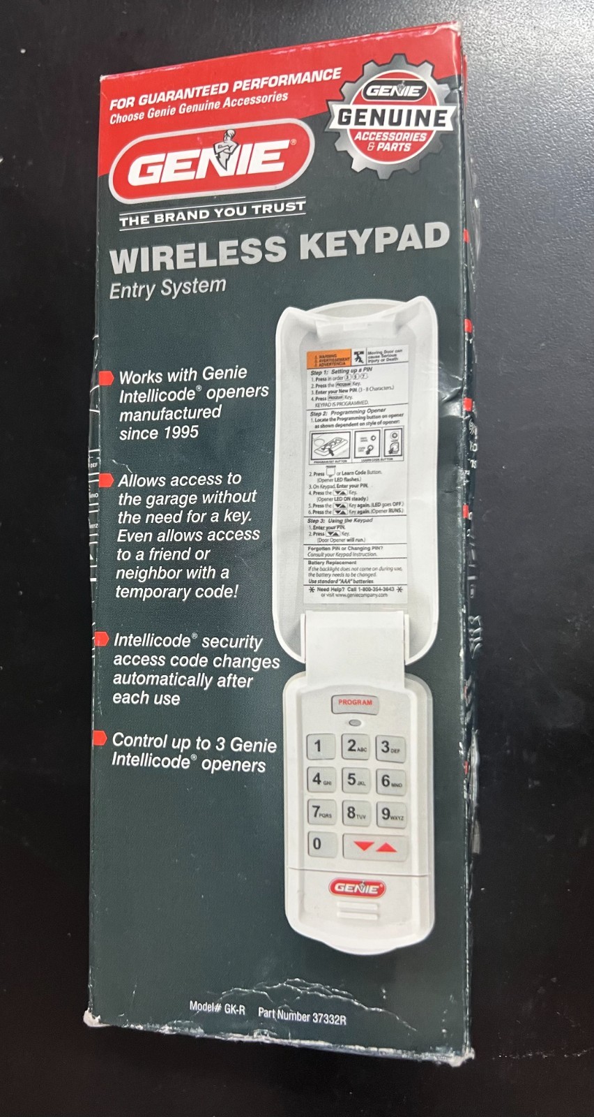Genie Intellicode Wireless Keyless Keypad Garage Door Opener 7460/OB gallery