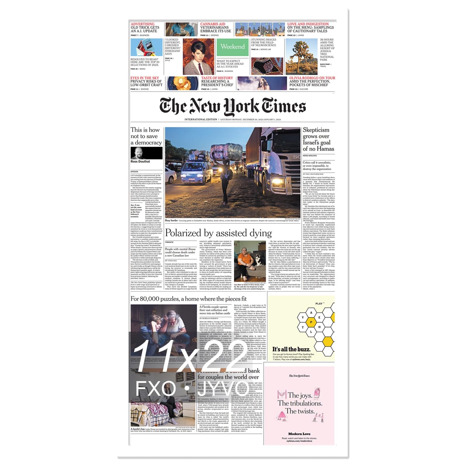 11x22 Newspaper Frame, Display 11 x 22 Inch Newspaper Front Page for Wall, Li... gallery