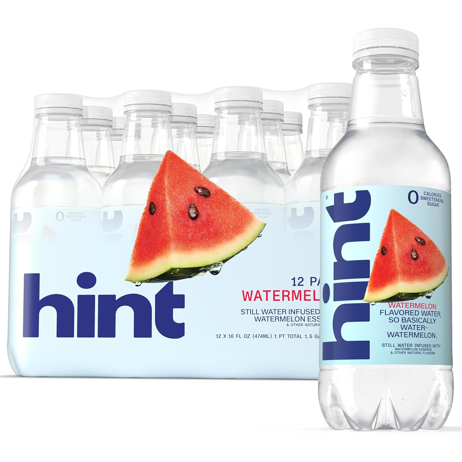 Hint Fruit-Infused Bottled Water, Watermelon - Sugar Free Flavored Water with Ze gallery