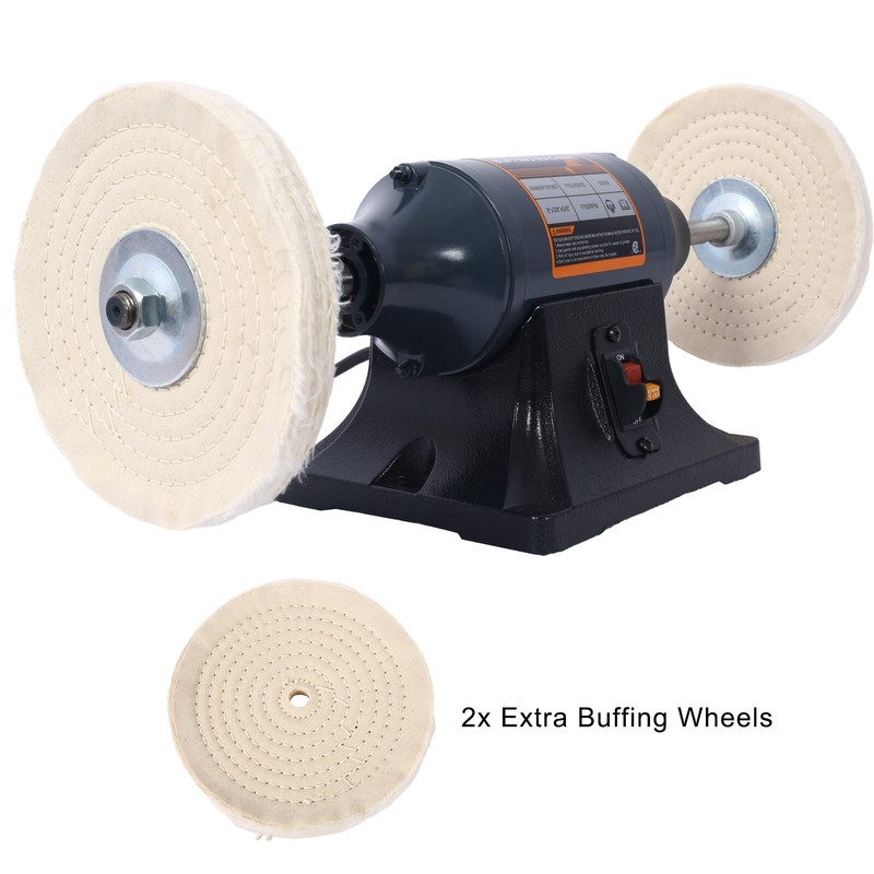 Extra long 8" Electric Benchtop Polisher 550W Buffer Grinder 110V 60Hz 1750RPM gallery