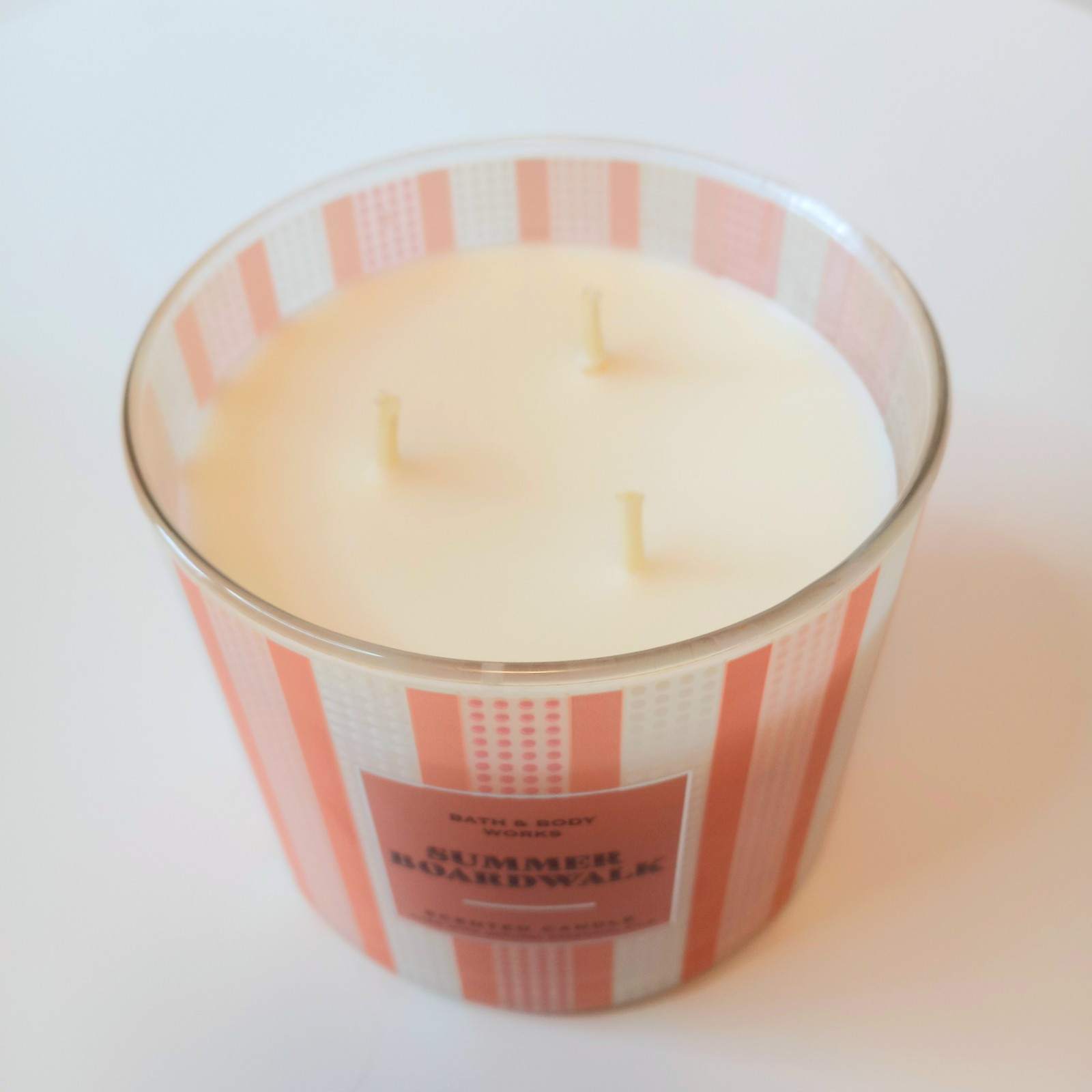 NEW Bath & Body Works SUMMER BOARDWALK Scented 3-Wick Carmel Popcorn Sweet Cream gallery