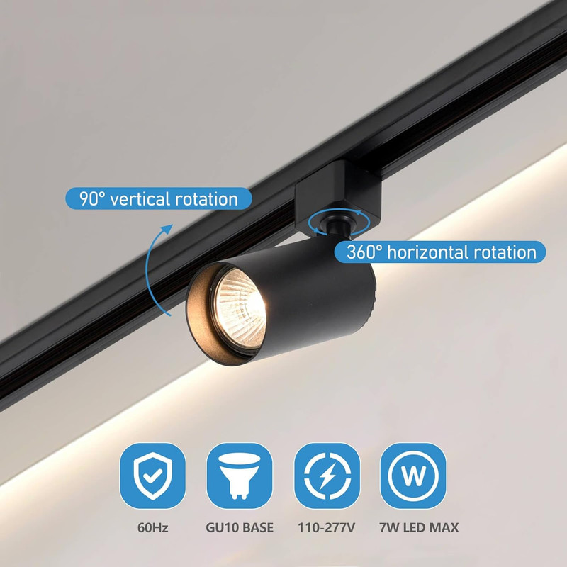 12-Light LED Track Lighting Kit with 13FT Rails - Modern Ceiling Spot Lights gallery