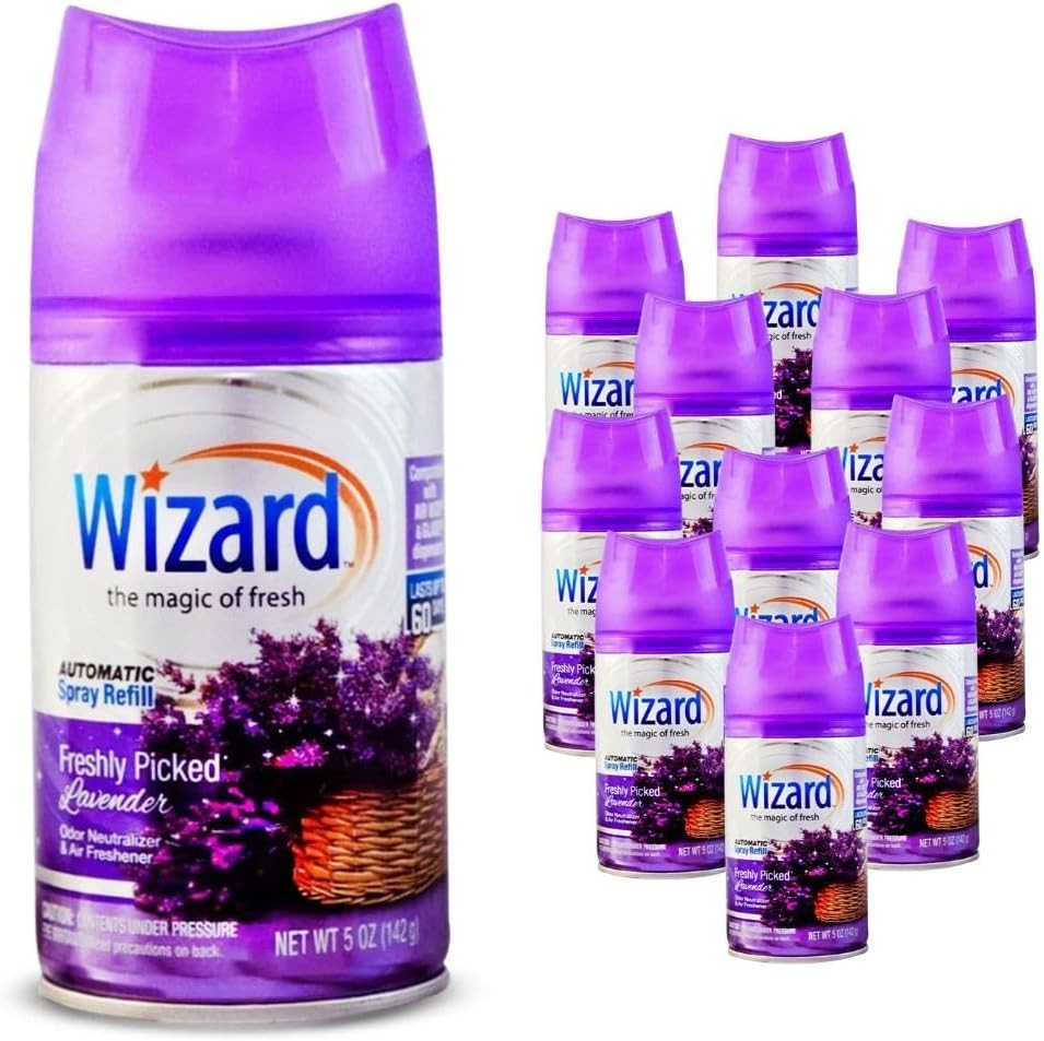 Pack of 12 WIZARD AUTOMATIC SPRAY REFILLS FRESHLEY PICKED LAVENDER 5 oz gallery